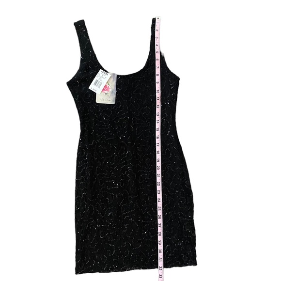 Lily Rose NWT Black Sequin Dress Small - Picture 8 of 8